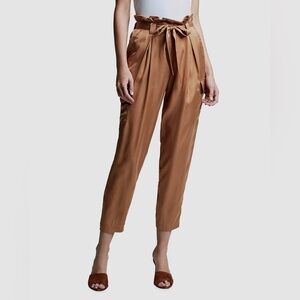 L’AGENCE Women's Brown Belted Paperbag High Waisted Roxy Pants Size 4